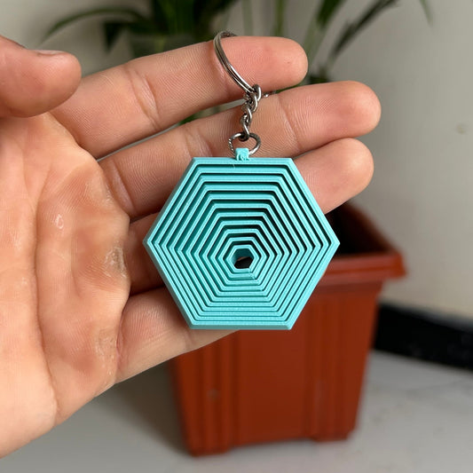 Hexagon Satisfy Keychain