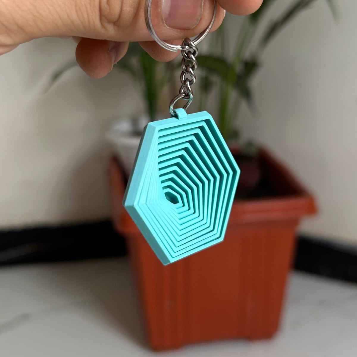 Hexagon Satisfy Keychain
