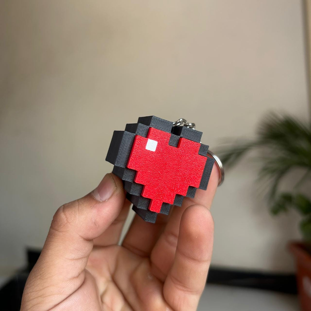 Pixel Heart Clicker Keychain