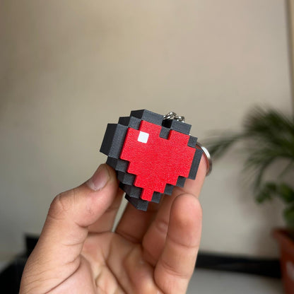 Pixel Heart Clicker Keychain