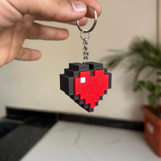 Pixel Heart Clicker Keychain